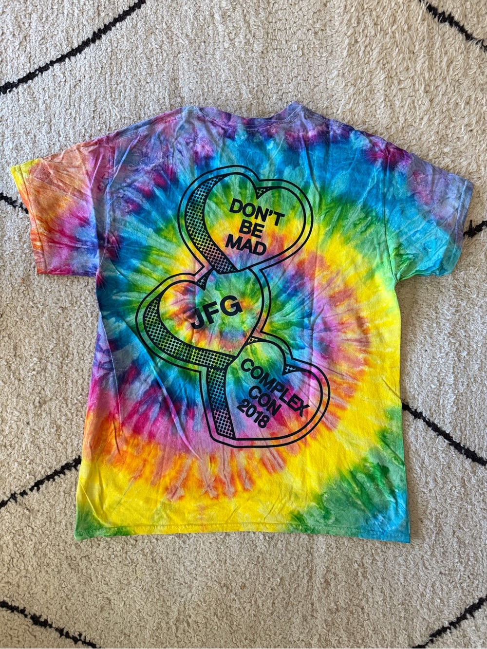 ComplexCon 2018 Tee Joe Freshgoods Dont Be Mad Tie Dye Tee Rhinestone Sz Large